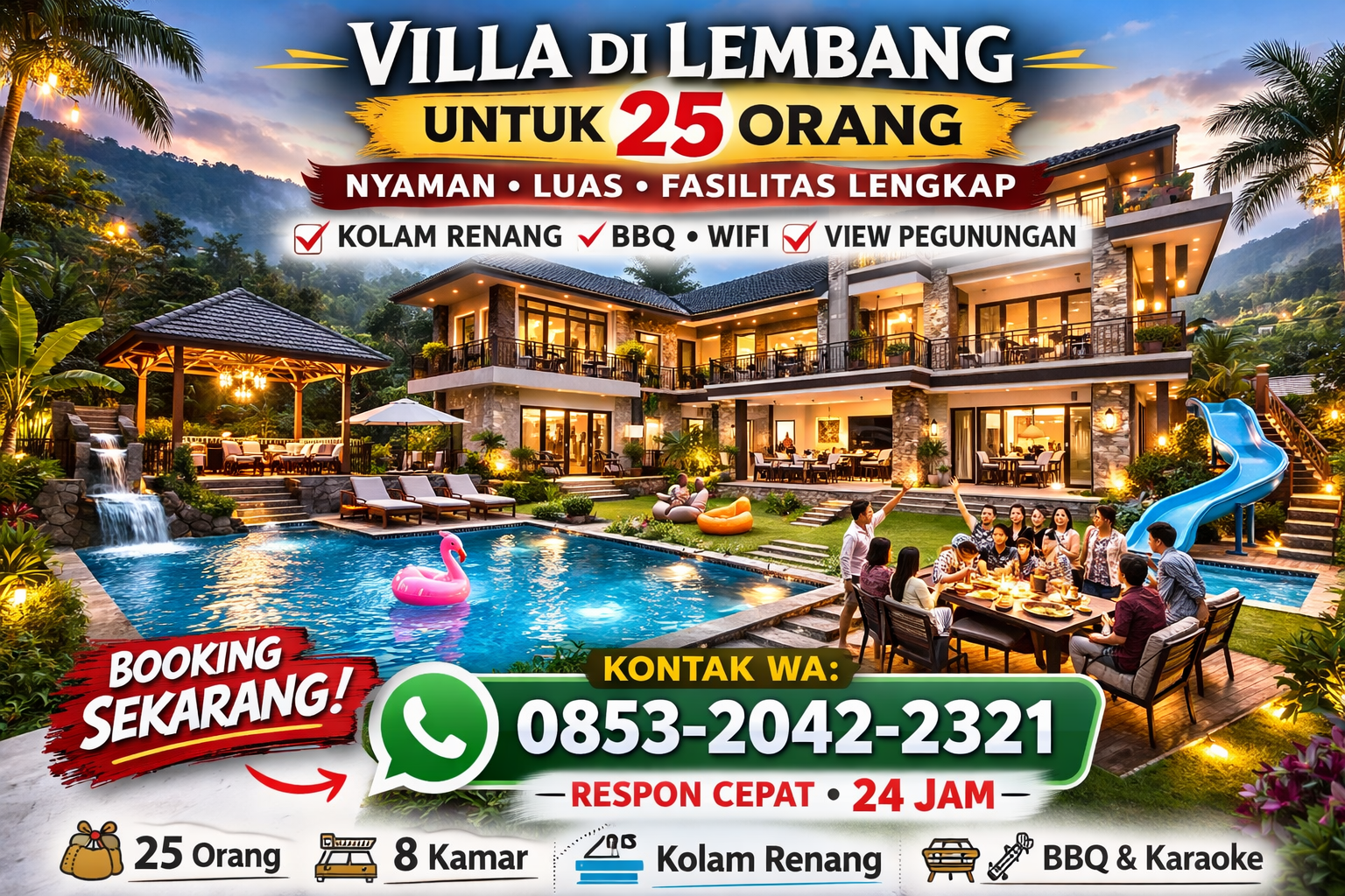VILLA UNTUK 25 ORANG DI LEMBANG3